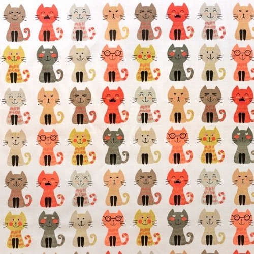 Tecido Gatos Gris